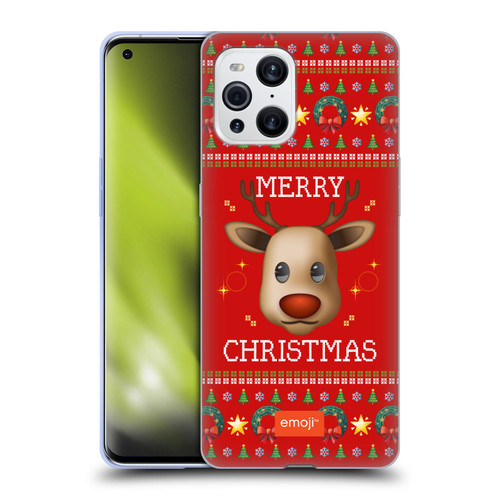 emoji® Ugly Christmas Reindeer Soft Gel Case for OPPO Find X3 / Pro