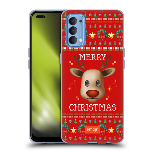 emoji® Ugly Christmas Reindeer Soft Gel Case for OPPO Reno 4 5G