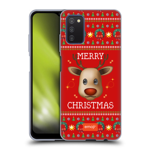 emoji® Ugly Christmas Reindeer Soft Gel Case for Samsung Galaxy A03s (2021)