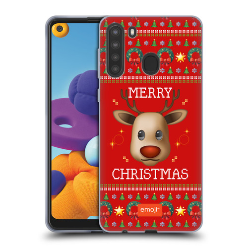 emoji® Ugly Christmas Reindeer Soft Gel Case for Samsung Galaxy A21 (2020)