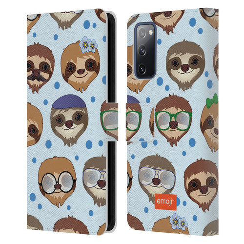 emoji® Sloth Pattern Leather Book Wallet Case Cover For Samsung Galaxy S20 FE / 5G