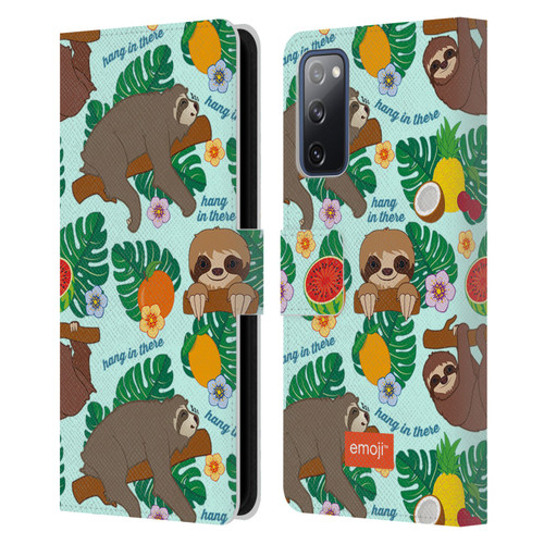 emoji® Sloth Tropical Leather Book Wallet Case Cover For Samsung Galaxy S20 FE / 5G