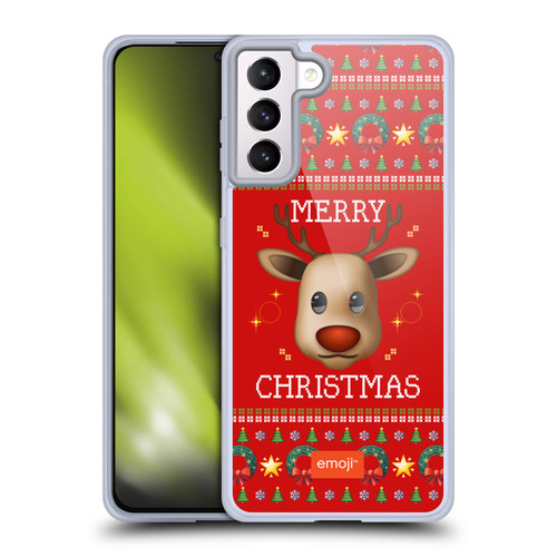 emoji® Ugly Christmas Reindeer Soft Gel Case for Samsung Galaxy S21+ 5G