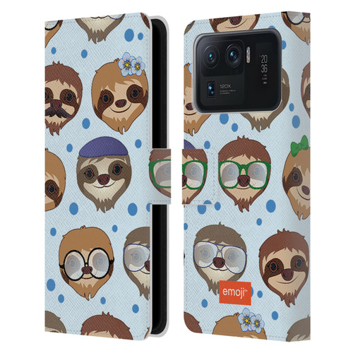 emoji® Sloth Pattern Leather Book Wallet Case Cover For Xiaomi Mi 11 Ultra