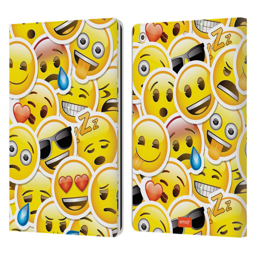 emoji® Smileys Stickers Leather Book Wallet Case Cover For Apple iPad 10.2 2019/2020/2021