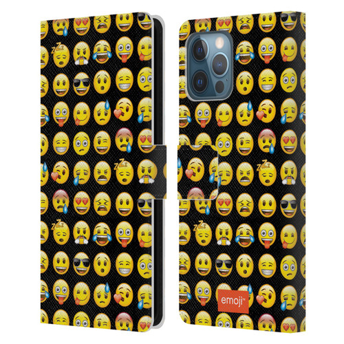 emoji® Smileys Pattern Leather Book Wallet Case Cover For Apple iPhone 12 Pro Max