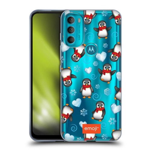 emoji® Winter Wonderland Penguins Soft Gel Case for Motorola Moto G71 5G