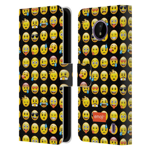 emoji® Smileys Pattern Leather Book Wallet Case Cover For Nokia C10 / C20