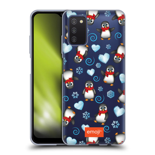 emoji® Winter Wonderland Penguins Soft Gel Case for Samsung Galaxy A03s (2021)