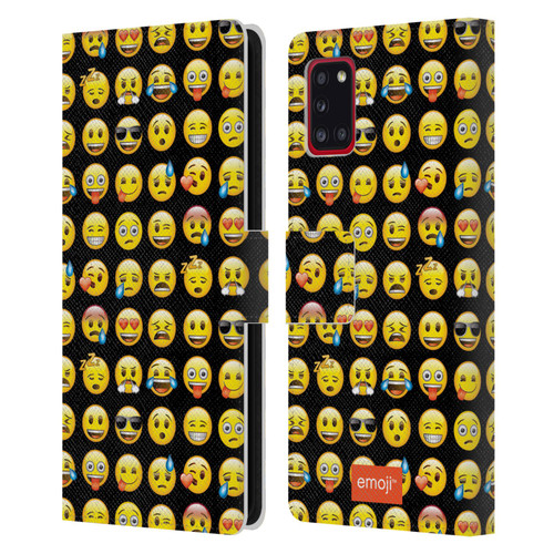 emoji® Smileys Pattern Leather Book Wallet Case Cover For Samsung Galaxy A31 (2020)