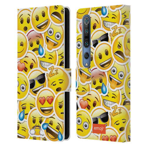emoji® Smileys Stickers Leather Book Wallet Case Cover For Xiaomi Mi 10 5G / Mi 10 Pro 5G