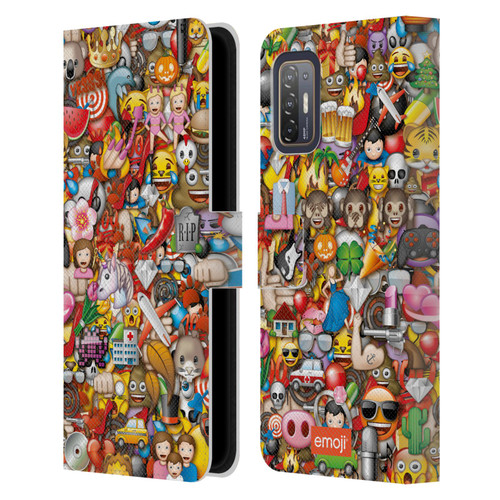 emoji® Trendy Full Pattern Leather Book Wallet Case Cover For HTC Desire 21 Pro 5G