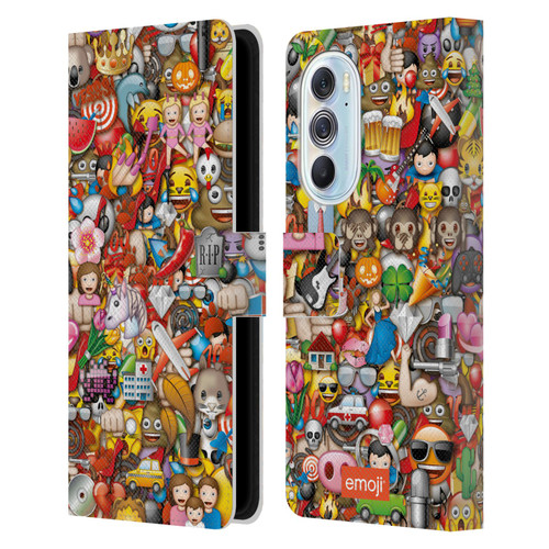 emoji® Trendy Full Pattern Leather Book Wallet Case Cover For Motorola Edge X30