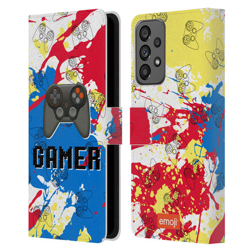 emoji® Trendy Gamer Leather Book Wallet Case Cover For Samsung Galaxy A73 5G (2022)