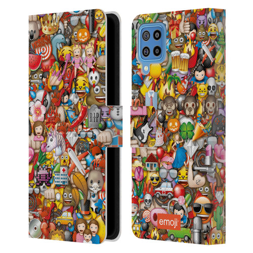 emoji® Trendy Full Pattern Leather Book Wallet Case Cover For Samsung Galaxy F22 (2021)