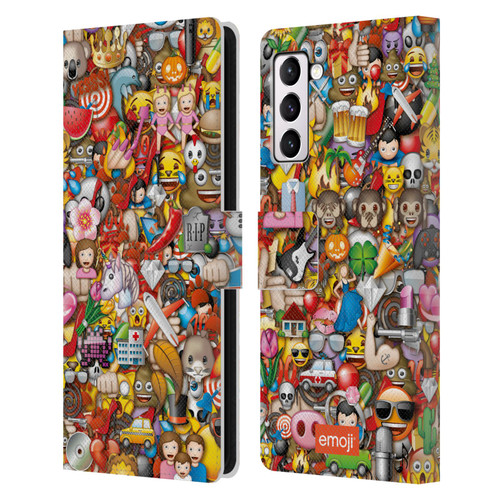 emoji® Trendy Full Pattern Leather Book Wallet Case Cover For Samsung Galaxy S21+ 5G