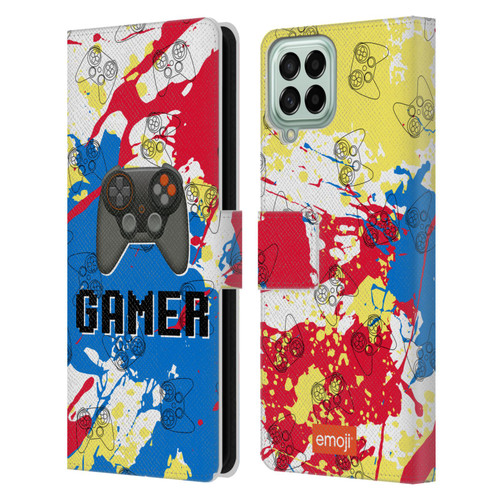 emoji® Trendy Gamer Leather Book Wallet Case Cover For Samsung Galaxy M33 (2022)