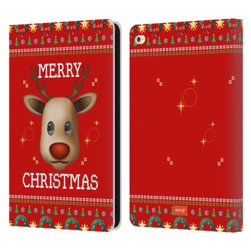 emoji® Ugly Christmas Reindeer Leather Book Wallet Case Cover For Apple iPad Air 2 (2014)