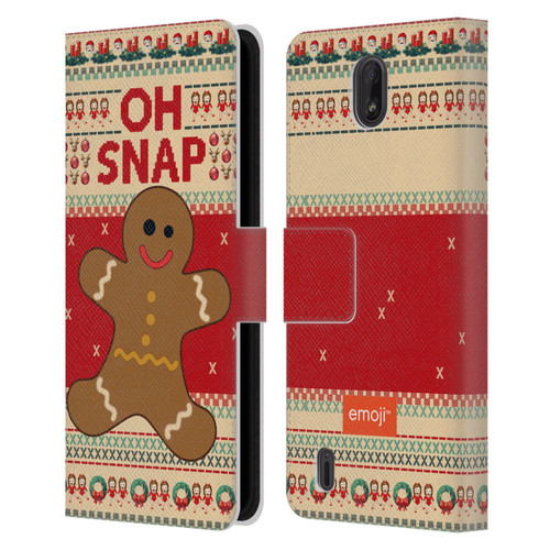 emoji® Ugly Christmas Gingerbread Leather Book Wallet Case Cover For Nokia C01 Plus/C1 2nd Edition