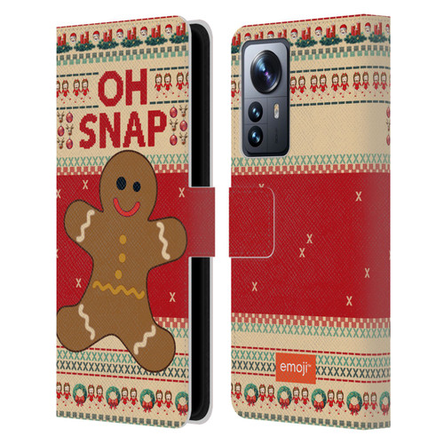 emoji® Ugly Christmas Gingerbread Leather Book Wallet Case Cover For Xiaomi 12 Pro