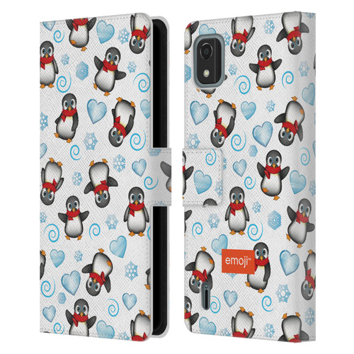 emoji® Winter Wonderland Penguins Leather Book Wallet Case Cover For Nokia C2 2nd Edition