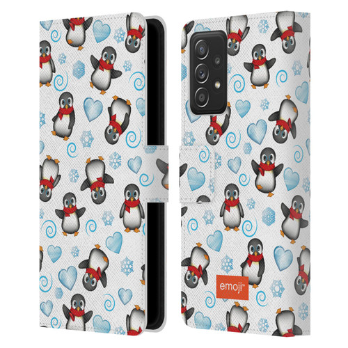 emoji® Winter Wonderland Penguins Leather Book Wallet Case Cover For Samsung Galaxy A53 5G (2022)