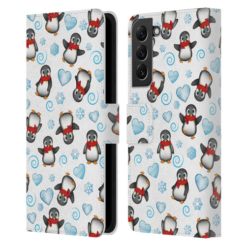 emoji® Winter Wonderland Penguins Leather Book Wallet Case Cover For Samsung Galaxy S22+ 5G