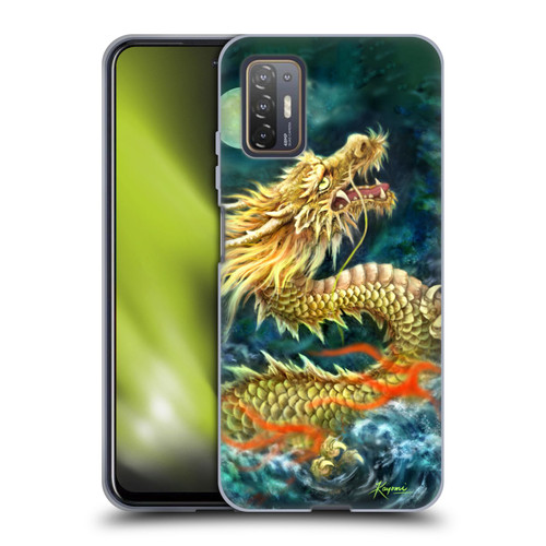 Kayomi Harai Animals And Fantasy Asian Dragon In The Moon Soft Gel Case for HTC Desire 21 Pro 5G