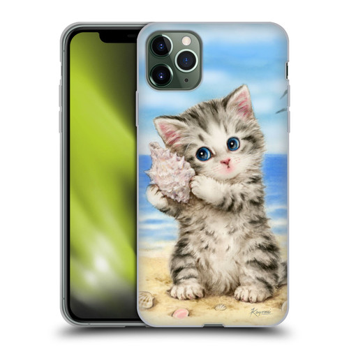 Kayomi Harai Animals And Fantasy Seashell Kitten At Beach Soft Gel Case for Apple iPhone 11 Pro Max