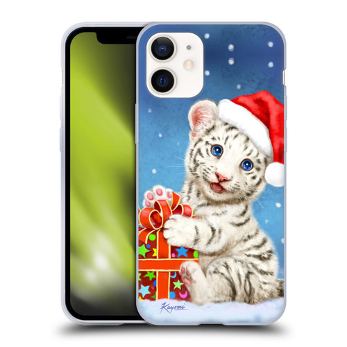 Kayomi Harai Animals And Fantasy White Tiger Christmas Gift Soft Gel Case for Apple iPhone 12 Mini