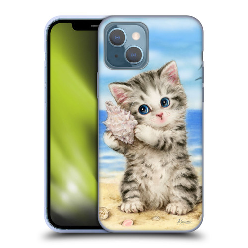Kayomi Harai Animals And Fantasy Seashell Kitten At Beach Soft Gel Case for Apple iPhone 13