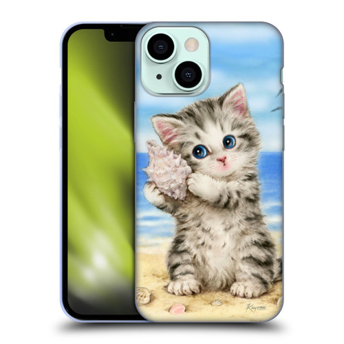 Kayomi Harai Animals And Fantasy Seashell Kitten At Beach Soft Gel Case for Apple iPhone 13 Mini