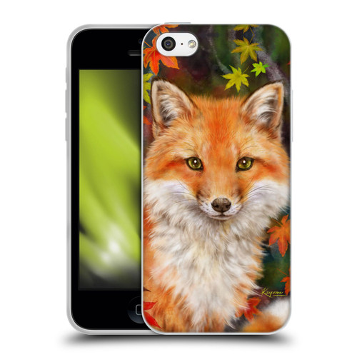Kayomi Harai Animals And Fantasy Fox With Autumn Leaves Soft Gel Case for Apple iPhone 5c