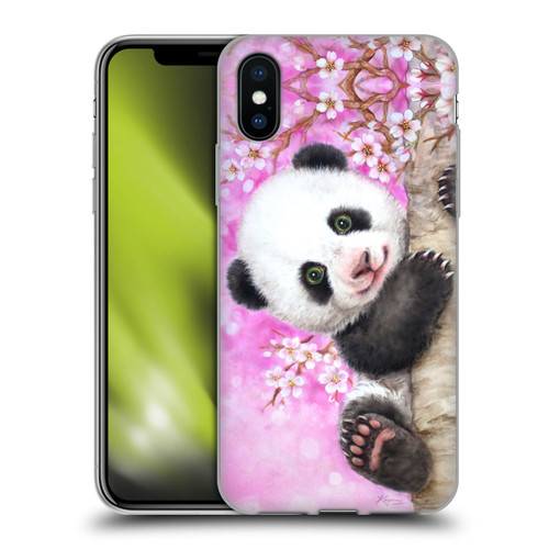 Kayomi Harai Animals And Fantasy Cherry Blossom Panda Soft Gel Case for Apple iPhone X / iPhone XS