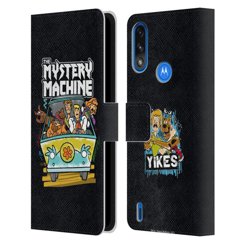 Scooby-Doo Mystery Inc. Grunge Mystery Machine Leather Book Wallet Case Cover For Motorola Moto E7 Power / Moto E7i Power
