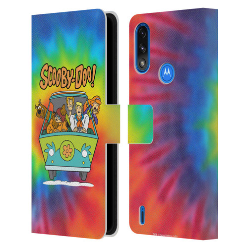 Scooby-Doo Mystery Inc. Tie Dye Leather Book Wallet Case Cover For Motorola Moto E7 Power / Moto E7i Power