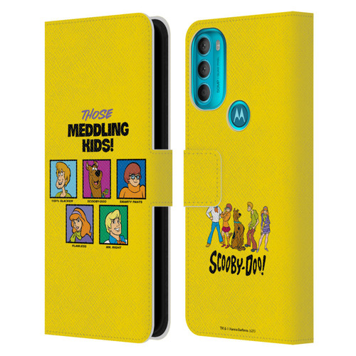 Scooby-Doo Mystery Inc. Meddling Kids Leather Book Wallet Case Cover For Motorola Moto G71 5G