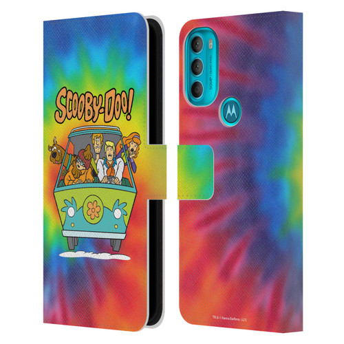 Scooby-Doo Mystery Inc. Tie Dye Leather Book Wallet Case Cover For Motorola Moto G71 5G