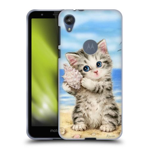 Kayomi Harai Animals And Fantasy Seashell Kitten At Beach Soft Gel Case for Motorola Moto E6