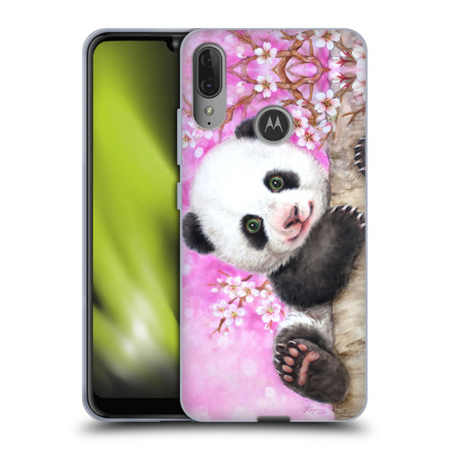 Kayomi Harai Animals And Fantasy Cherry Blossom Panda Soft Gel Case for Motorola Moto E6 Plus