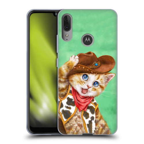 Kayomi Harai Animals And Fantasy Cowboy Kitten Soft Gel Case for Motorola Moto E6 Plus