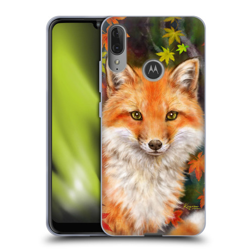 Kayomi Harai Animals And Fantasy Fox With Autumn Leaves Soft Gel Case for Motorola Moto E6 Plus