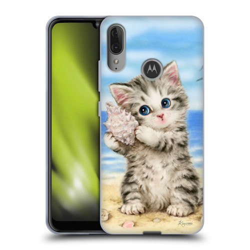 Kayomi Harai Animals And Fantasy Seashell Kitten At Beach Soft Gel Case for Motorola Moto E6 Plus