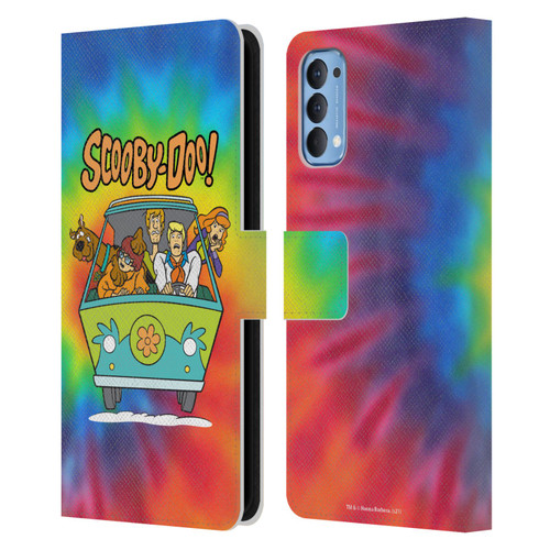 Scooby-Doo Mystery Inc. Tie Dye Leather Book Wallet Case Cover For OPPO Reno 4 5G