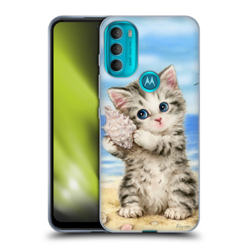 Kayomi Harai Animals And Fantasy Seashell Kitten At Beach Soft Gel Case for Motorola Moto G71 5G