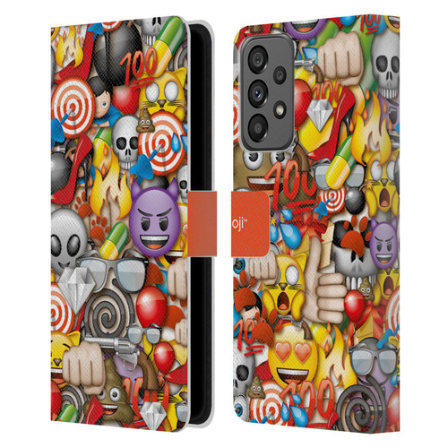 emoji® Full Patterns Assorted Leather Book Wallet Case Cover For Samsung Galaxy A73 5G (2022)