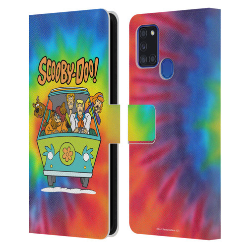 Scooby-Doo Mystery Inc. Tie Dye Leather Book Wallet Case Cover For Samsung Galaxy A21s (2020)