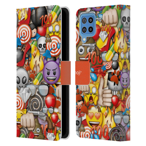 emoji® Full Patterns Assorted Leather Book Wallet Case Cover For Samsung Galaxy F22 (2021)