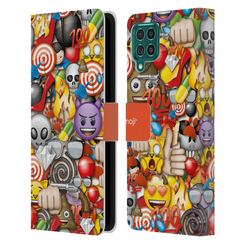 emoji® Full Patterns Assorted Leather Book Wallet Case Cover For Samsung Galaxy F62 (2021)