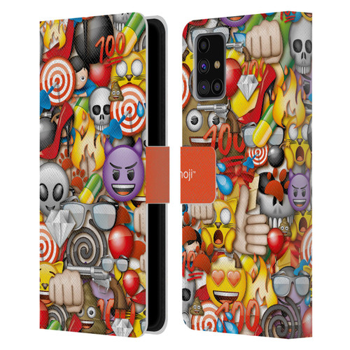 emoji® Full Patterns Assorted Leather Book Wallet Case Cover For Samsung Galaxy M31s (2020)